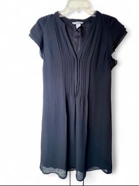 H&M Black Women's Dress Pleated Button Front
